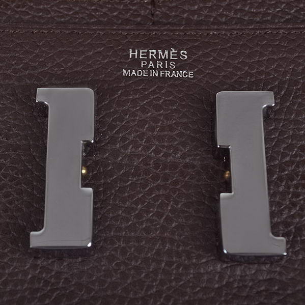 Cheap Fake Hermes Constance Long Wallets Brown Calfskin Leather Silver